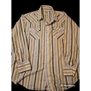 ely‎ cattleman pearl snap shirt 2XL
